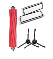 Roborock QRevo Uyumlu 5 Parça Siyah Yan Fırçalı Set (DİKKAT: S-Pro-MaxV Modellerine Uymaz)