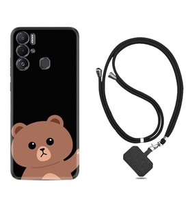 Tecno Pova Neo Kılıf Resimli Boyun Askılı İpli Desenli Silikon Series Hello Bear 1905