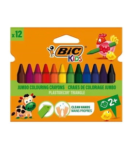 BİC PLASTIDECOR ÜÇGEN (JUMBO) MUM PASTEL BOYA 12'Lİ