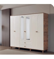 BOHEM MDF 6 KAPILI DOLAP CEVİZ-EKRU
