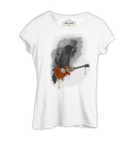 Slash - Gitar Beyaz Kadın Tshirt