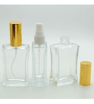 PARFÜM ŞİŞESİ 50 ML (3 ADET) SARI KAPAK PLASTİK VALF İÇBÜKEY BOŞ ŞİŞE