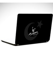 Atatürk İmza ve Bayrak Laptop Sticker 12 İnch (29X24CM)