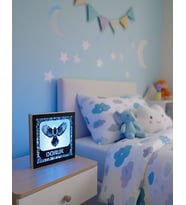 Kartal Temalı Kişiye Özel Işıklı Led Ahşap Gece Lambası Mavi 2  ( Canlı Anılar )