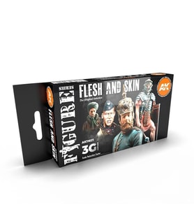 AK 11621 6x17 ml. Ten Renkleri, Figürler için, Akrilik Model Boyası Seti