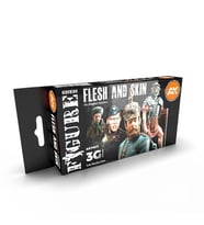 AK 11621 6x17 ml. Ten Renkleri, Figürler için, Akrilik Model Boyası Seti