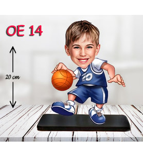 Kişiye Özel Ahşap Biblo - Erkek Çocuk Karikatür Biblo - Basketbolcu Biblo 3