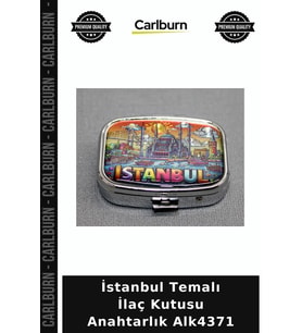 Özel Üretim Hediyelik Aksesuar İstanbul Temalı İlaç Kutusu Anahtarlık Alk4371