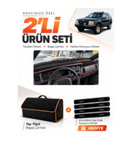 e-biz JEEP GRAND CHEROKEE (1993-1998) Uyumlu Torpido + Tay Tüyü Çanta - Siyah-Kahverengi - JE001