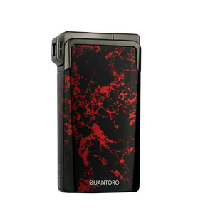 Quantoro Tek Torch Pürmüz / Soft Flame Kırmızı Desenli Metal Puro Çakmağı - TRZ1195