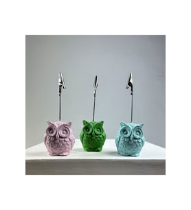 Baykuş Not Tutucu 3'lü Set (pembe - Nane - Yeşil)