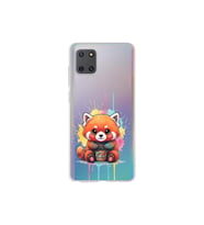 Samsung Galaxy A81 ile Uyumlu Splash Tilki Tasarımlı Şeffaf Silikon Kılıf