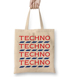 Disco Repeated Tesco Logo Bez Çanta Uzun Saplı