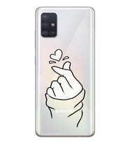 Samsung Galaxy A71 Uyumlu Kalp Desenli Şeffaf Telefon Kılıfı