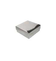 Komple Karton Kutu Düz Renk 9X9X3 CM (25 Adet)  Gümüş