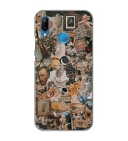 Huawei P20 Lite Uyumlu Aesthetic Sanatsal Kolaj Desenli Şeffaf Telefon Kılıfı