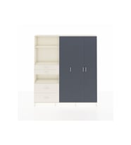 Arges Dolap 12 Raflı 4 Çekmeceli Tek Askılı 220x30x243 Aytaşı-Antrasit/Aytaşı