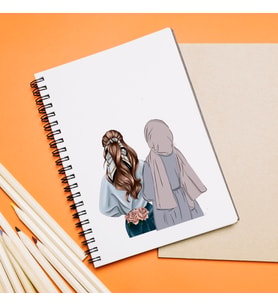 Kız Arkadaş ( Tesettürlü - Açık ) Tasarımlı Defter