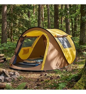 2 Kişilik Vagon Tipi Yarı Otomatik Kamp Çadırı – Çift Kapılı, Çift Pencereli, Hafif Taşınabilir Outdoor Doğa Çadırı 220x120x90 cm (5343)