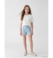 LCW Kids İndigo Kalp Nakışlı Kız Çocuk Jean Şort