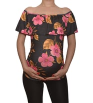LuvmaBelly  Maternity 2513 Kayık Yaka Hamile Bluzu (Çok Renkli)