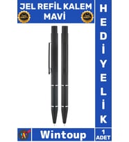 #Kalem Lüks Şık Tasarım Akıcı Yazım Ofis Kırtasiye Malzemesi Metal Süper Jel Refil Kalem Mavi