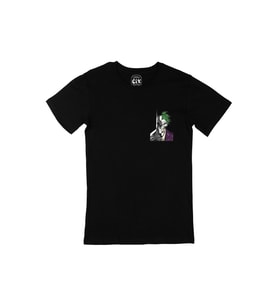 Batman & Joker Cep Logo Tasarımlı Siyah Tişört