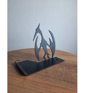 Gowpenart Dizayn Dinozor Figürlü (Pteranodon) Masa Üstü Metal Ergonomik Telefon/Tablet Tutucu 1,5 mm Kalınlık Siyah