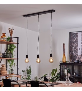 RİOLİGHT RETRO  MASA ÜSTÜ SARKIT AVİZE UZUNLUK: 60CM (Siyah)