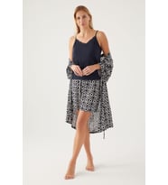 Pierre Cardin 8839 Dressing Gown Kadın Kısa Kol Pijama Takımı