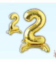 2 Rakam Ayaklı Folyo Balon, 65 cm - Altın (STD)