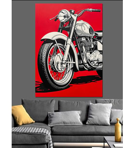 Retro Motosiklet Hız Tutkusu Dekoratif Kanvas - Mdf Ahşap Tablo