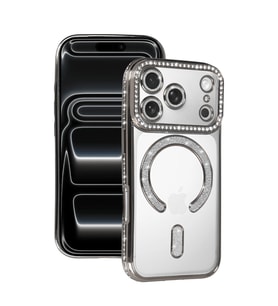 Apple İphone 17 Pro Joke Simli Magneticsafe Kılıf - Gümüş