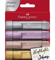 Faber-Castell Fosforlu Kalem 46 Metalik Renk, 4'lü Set