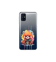 Samsung Galaxy M31s ile Uyumlu Splash Tilki Tasarımlı Şeffaf Silikon Kılıf