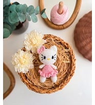 AÇIK PEMBE Amigurumi Hellokitty Örgü Organik Oyuncak