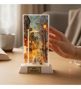 Kişiye Özel LED Işıklı Tatlı Aşıklar Temalı Dekoratif Gece Lambası