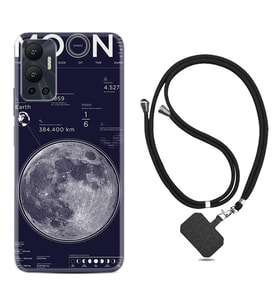 Infınix Hot 12 Kılıf Resimli Boyun Askılı İpli Desenli Silikon Moon info 1424