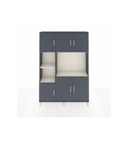 Arges Dolap 9 Raflı 6 Kapaklı 132x30x195 Antrasit-Antrasit/Aytaşı
