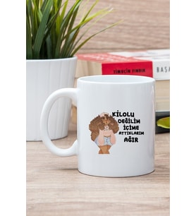 Beyaz Içime Attıklarım Ağır Baskılı Kupa Bardak