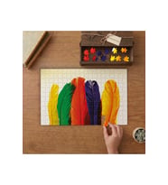 Renkli Tüyler Tasarımı 240 parça Ahşap Puzzle Ahşap Kutuda MP04607