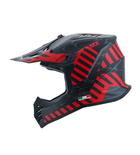 SWAY 618 Alert Çocuk Cross Kaskı Bisiklet Motosiklet Enduro Kask XL Beden Siyah Kırmızı Çocuk Kaskı