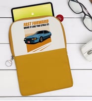 BK Gift Fast Forward Tasarımlı Taşınabilir Koruyucu Tablet Kılıfı & Organizer Çanta - Sarı-1