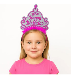 Mey İthalat® Pembe Happy Birthday Prenses Tacı – Doğum Günü Taç Aesuarı