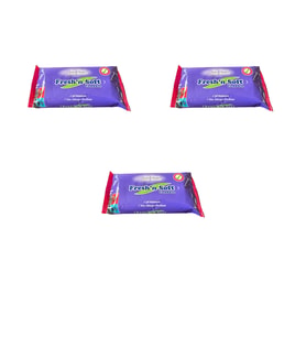 Fresh'n Soft Islak Cep Mendil - Alkolsüz ve pH Dengelenmiş - Çiçeksi Kokular - 15 Adetlik 3 Paket