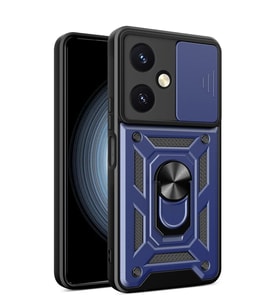 Durukar® Vivo Y27 Kılıf Pars Lens Yüzüklü Silikon - Lacivert