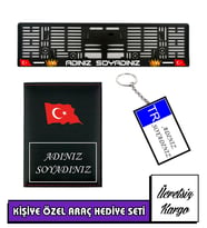 İSİMLİ PLAKALIK KİŞİYE ÖZEL ARAÇ PLAKALIK-RUHSAT KABI-ANAHTARLIK SET