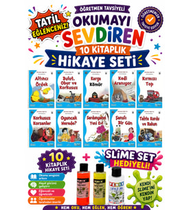 1. Sınıf Öğretmen Tavsiyeli Okumayı Sevdiren 16 Sayfa 10 Kitaplık Hikaye Seti-2 (Slime Set Hediyeli)
