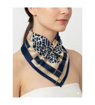 Tarzını Seç Lacivert Mozaik Zincir Fular / Bandana / Aksesuar 48x48 cm