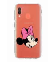 Samsung Galaxy A20e  Kamera Korumalı  Kapak Minnie Mouse Tasarımlı  Şeffaf Kılıf